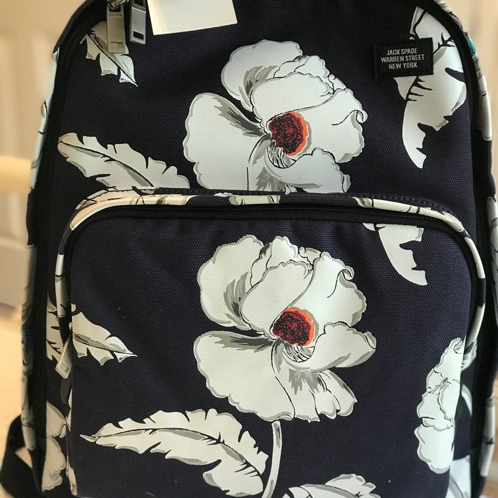 JACK SPADE NAVY FLORAL INDUSTRIAL CANVAS BACKPACK